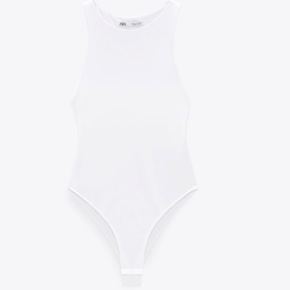 ZARA HALTERNECK BODYSUIT WHITE Size Small - Picture 4 of 5